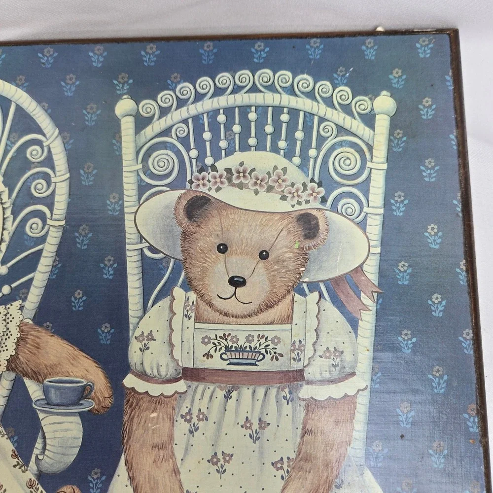 Teddy Bear‎ Decorative Wooden Plaque Artist Nita Showers 1985